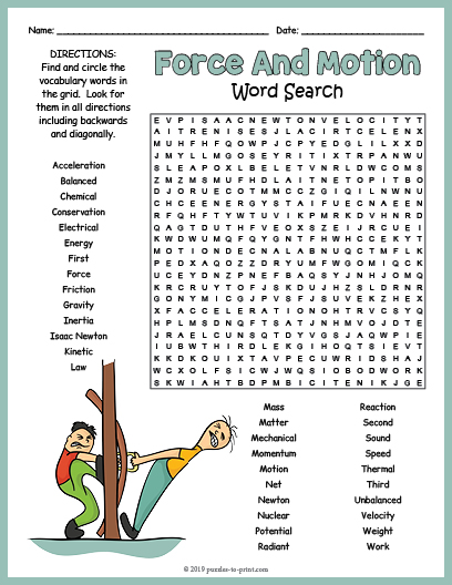forces and motion worksheet