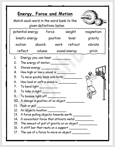 Engaging Force and Motion Worksheets for Interactive Learning