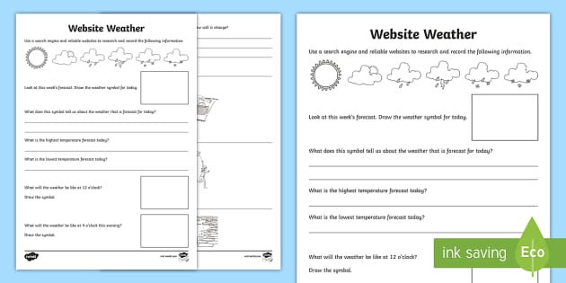Weather Forecast Activity for Students | Teaching Weather