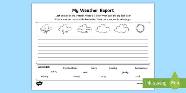 forecasting weather worksheet