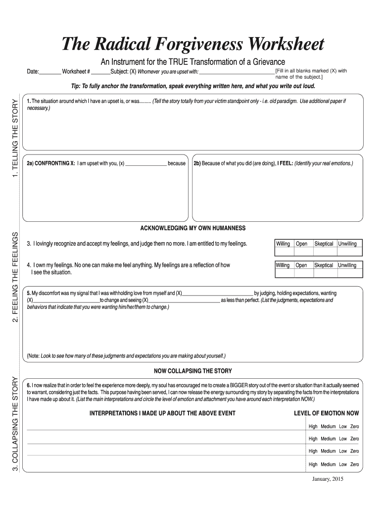 Radical forgiveness worksheet: Fill out &  sign online | DocHub