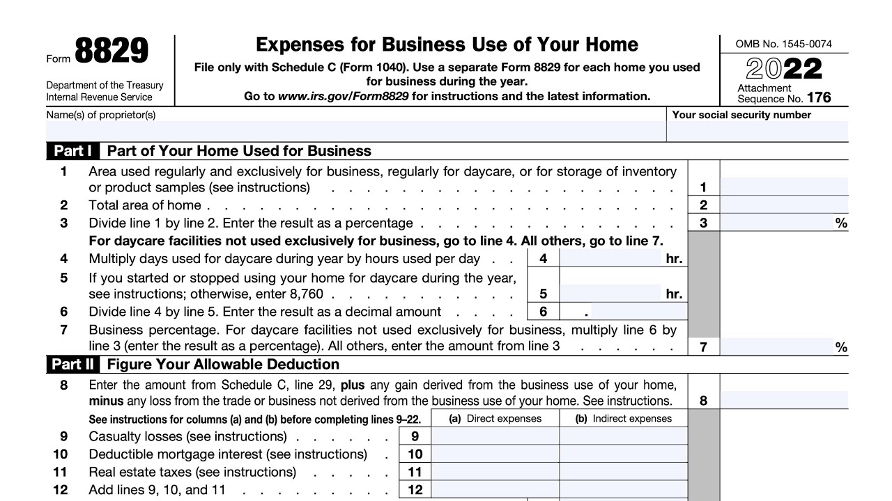 IRS Form 8829 - Home Office Expenses for Self-Employed Persons ...