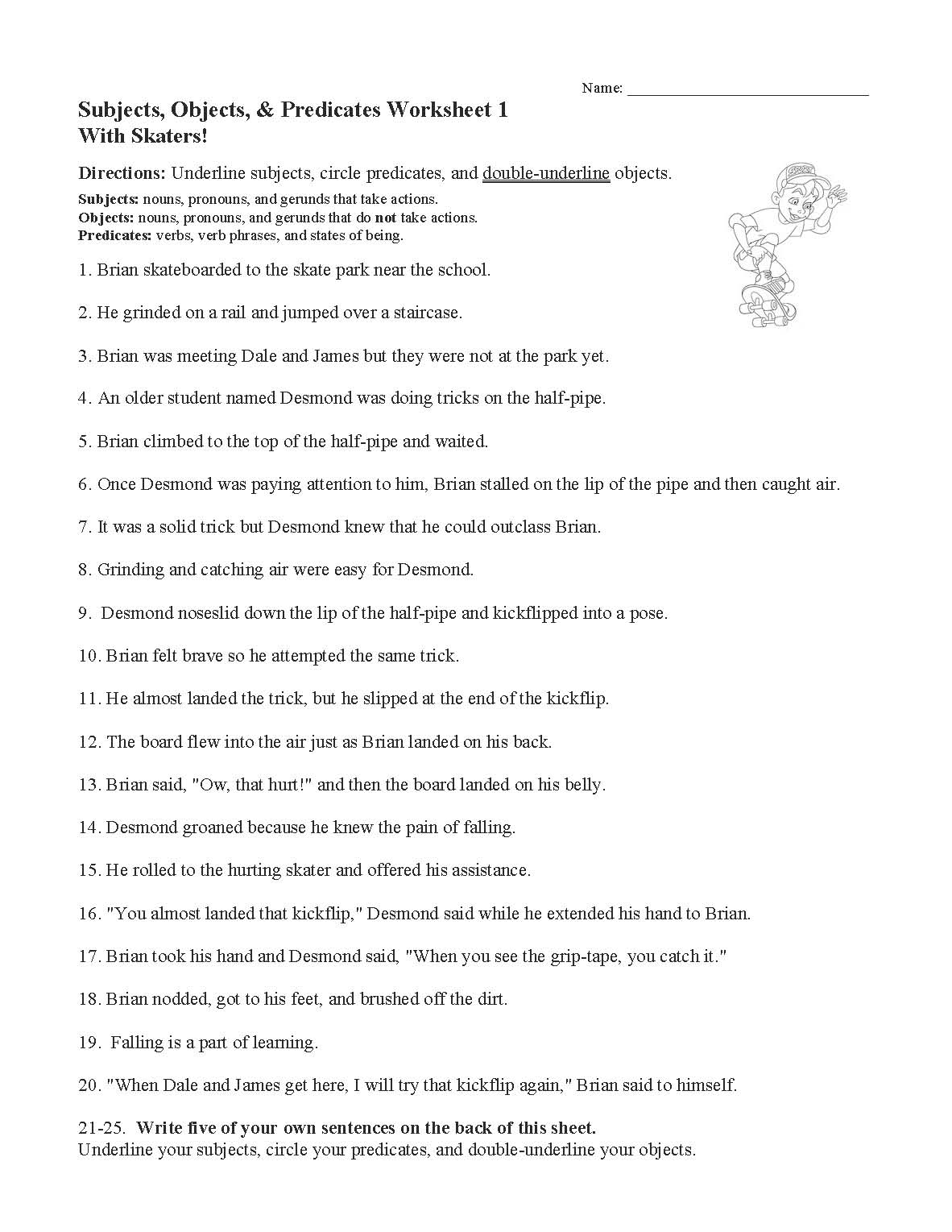 Sentence Structure Worksheets | Language Arts Activities