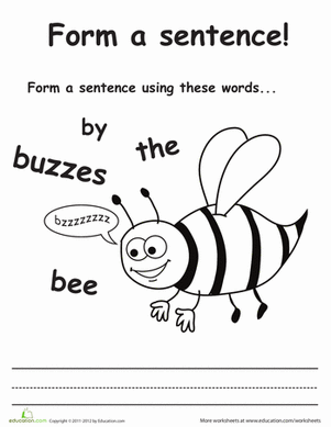 Make a Sentence: 1st Grade Worksheets 