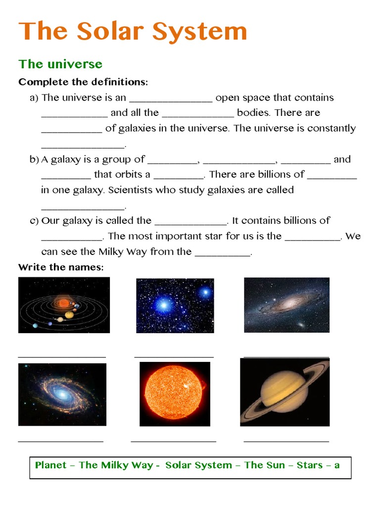 SOLUTION: Solar System - Studypool - Worksheets Library