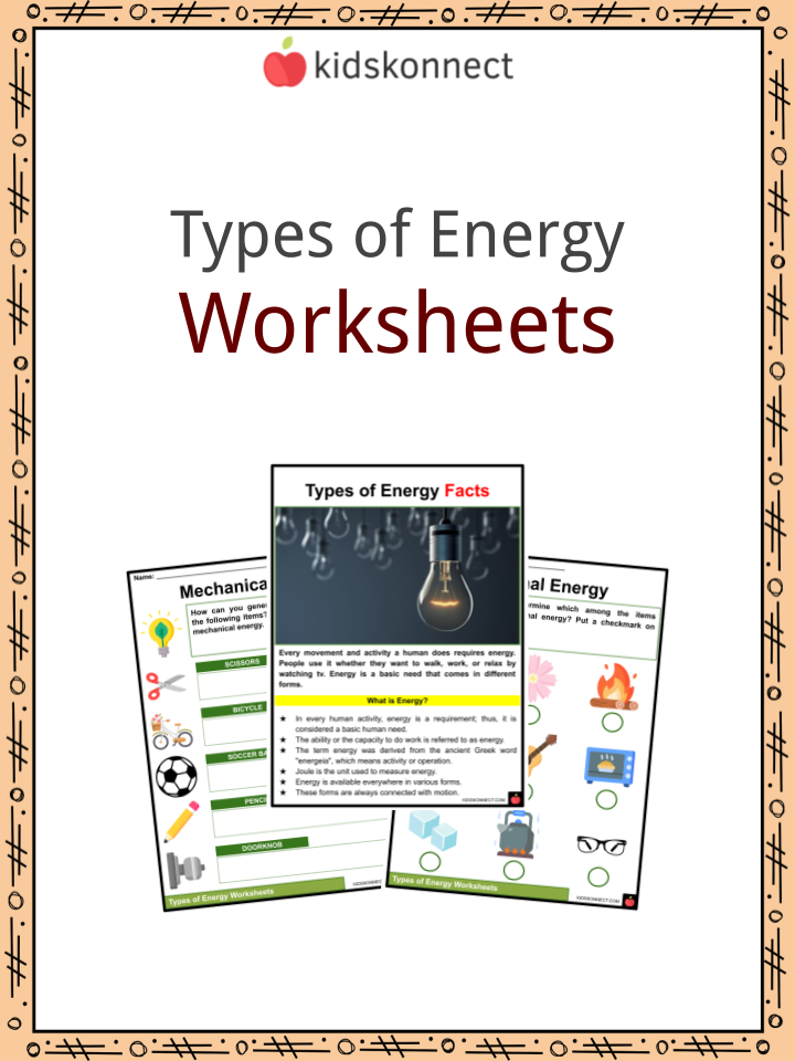 Types of Energy Facts, Worksheets, Potential, Kinetic ...
