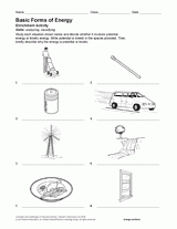 forms of energy worksheet 3rd grade