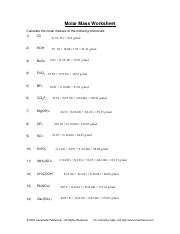 Kami Export - 01. Molar Mass Worksheet.pdf - Molar Mass Worksheet ...