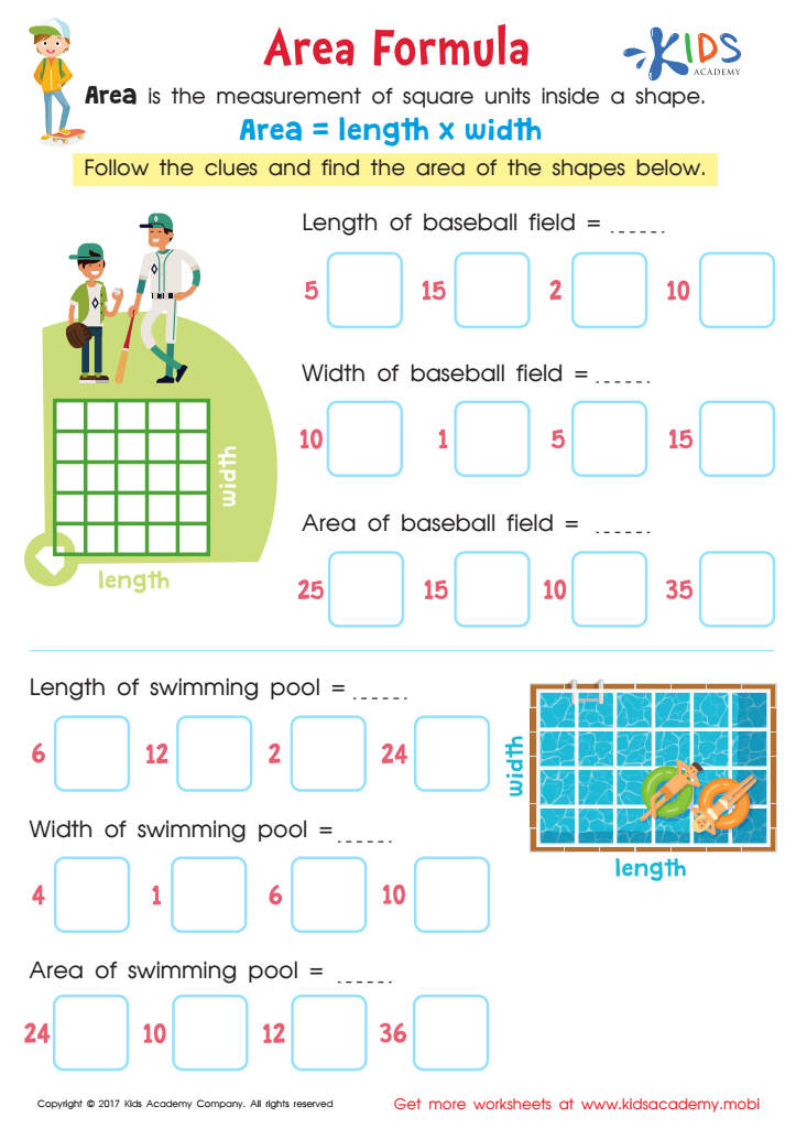 Area Formula Worksheet: Free Printable PDF for Children - Answers ...