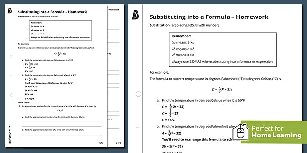 ? Substituting into Formulae | KS3 Maths | Beyond