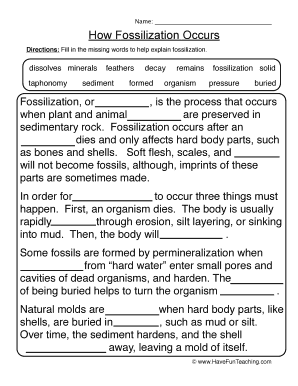 Fossils Worksheet PDF: Complete with ease | airSlate SignNow