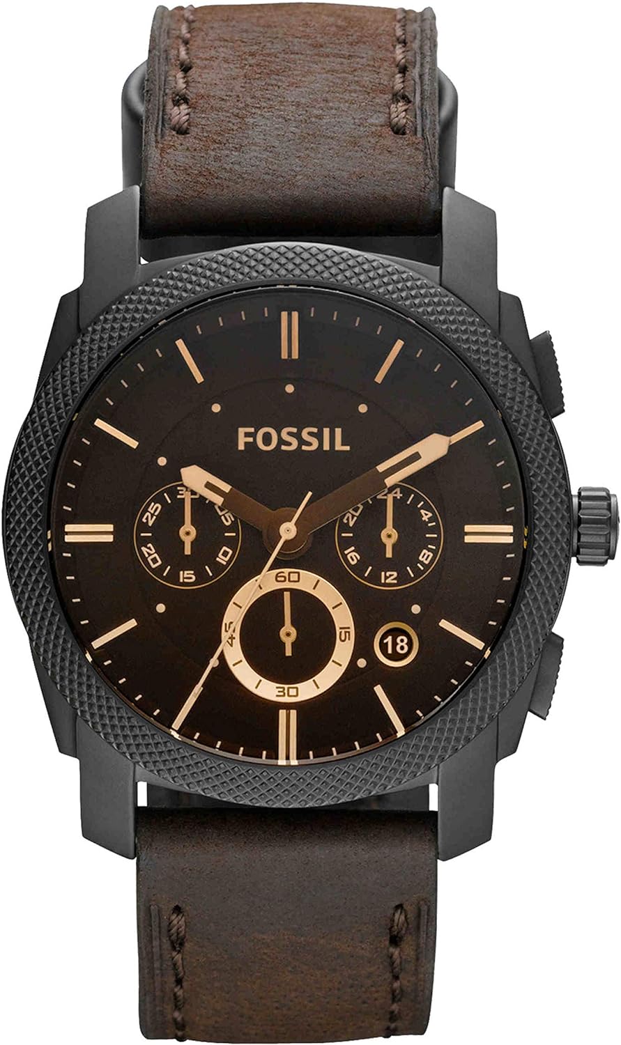 Fossil Herren-Armbanduhr, Edelstahlgehäuse, Quarzuhrwerk, Chronograph, Quarz