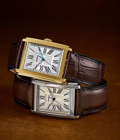 Uhr Carraway 3-Zeiger-Werk Leder braun - FS6012 - Fossil