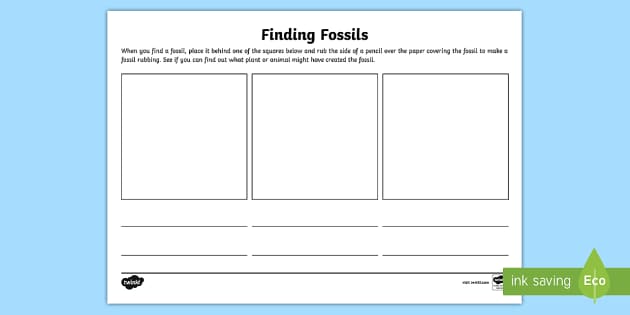 Finding Fossils Worksheet (teacher made) - Twinkl