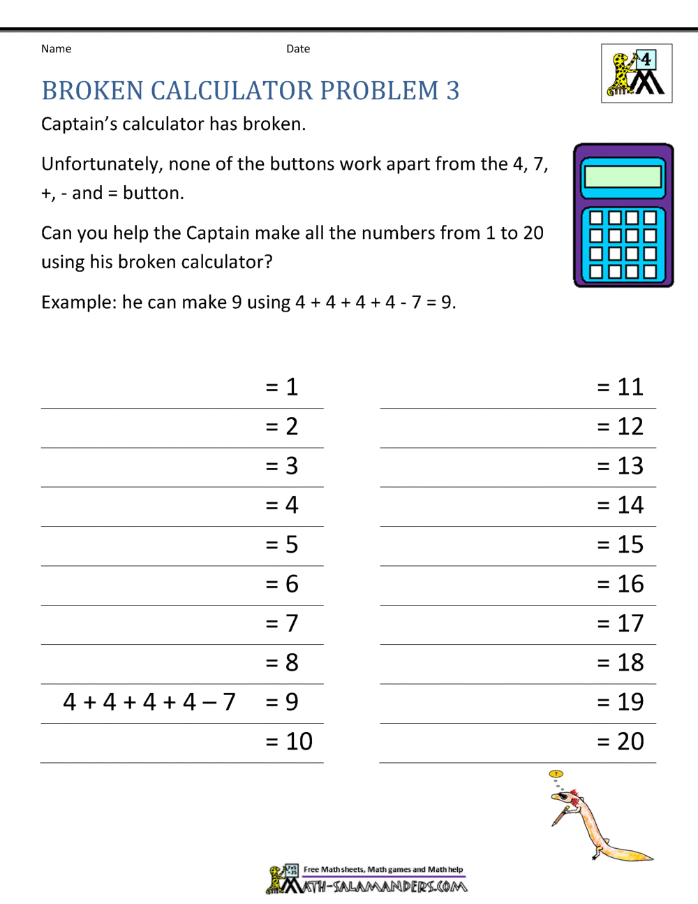 4th Grade Math Problems