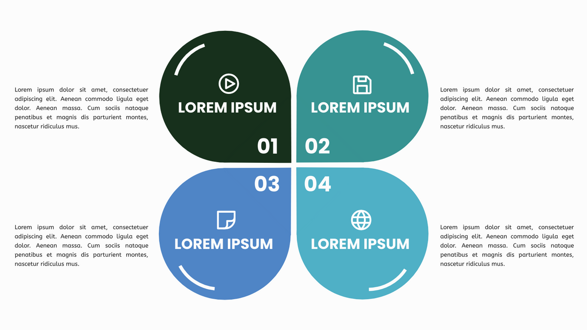 Leaf Shape Four Quadrant Model | Vier-Quadranten-Modell Template