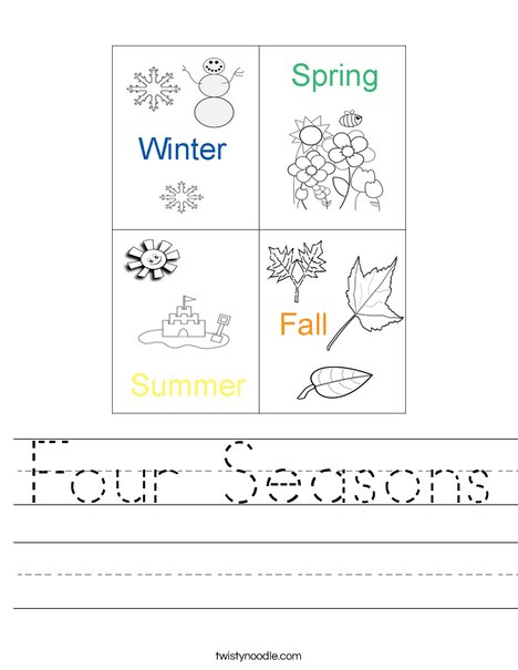 Four Seasons Worksheet - Twisty Noodle