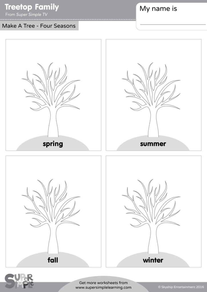 four seasons worksheet