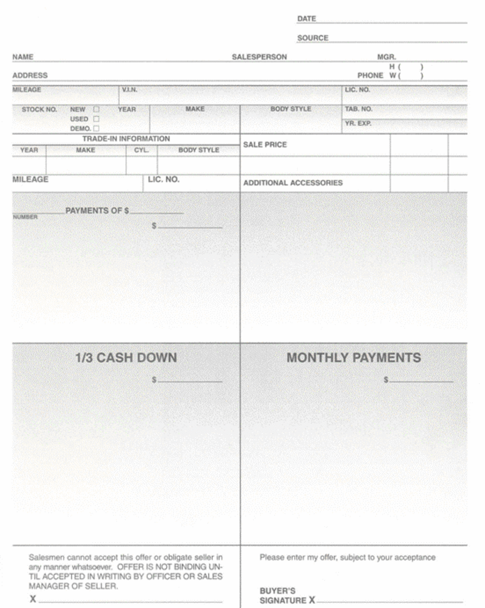 How to Use Four Square Worksheets to Sell Cars With Samples ...