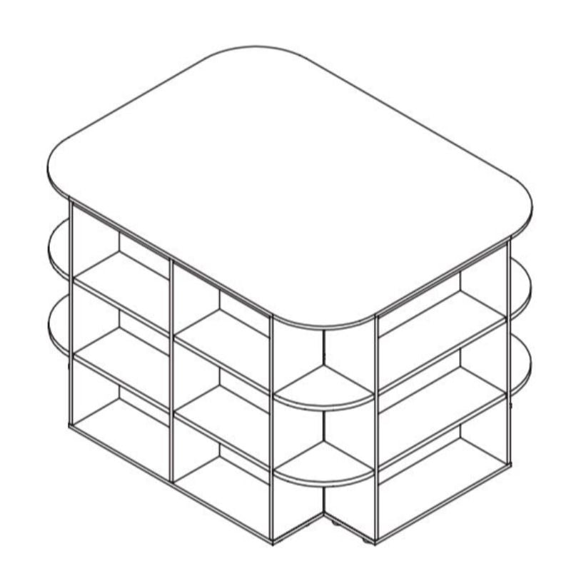 Wendover MFC Four Square Book Island | Four Square Furniture