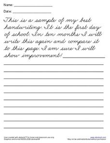 Cursive Practice (letter writing) Worksheet for 4th Grade | Lesson ...