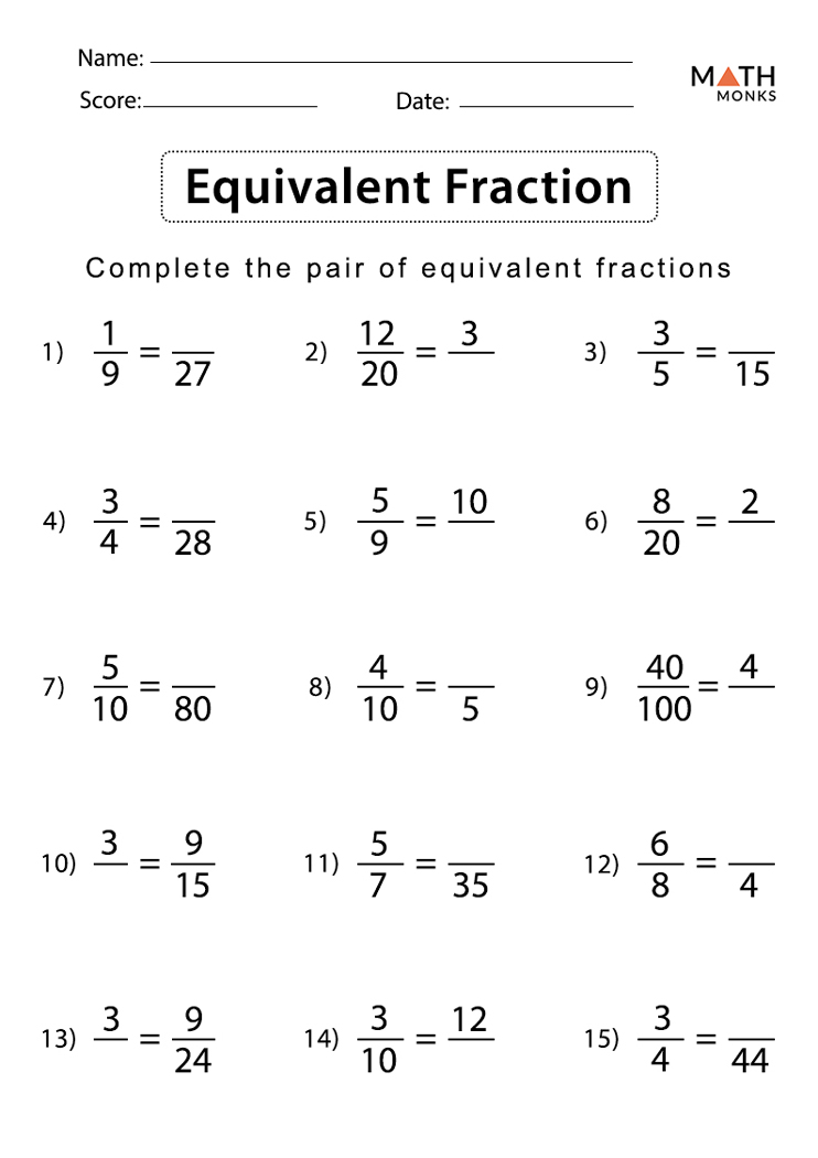 fourth grade fractions worksheet