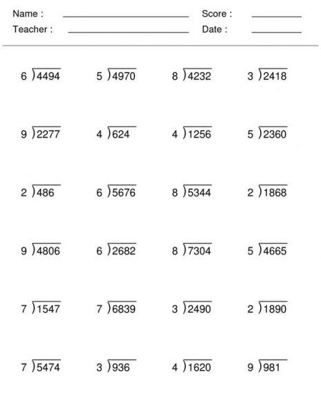 Long Division Worksheets | Worksheet School | Division worksheets ...