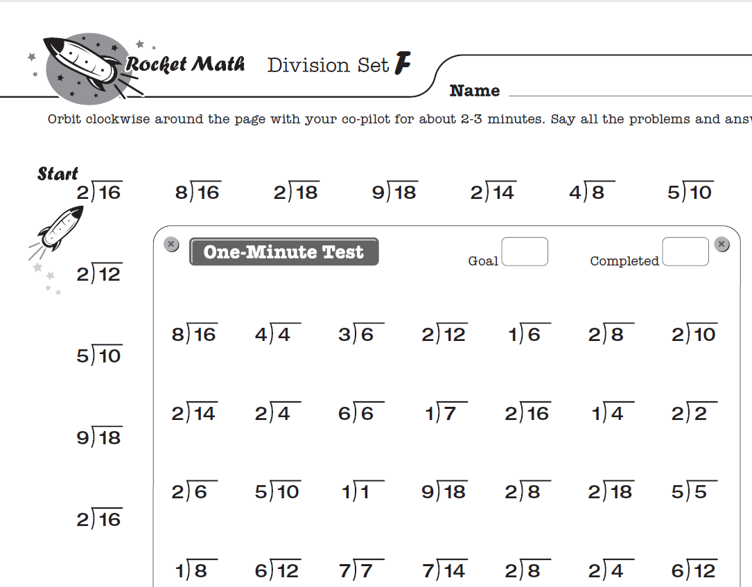 4th Grade Math Worksheets - Rocket Math