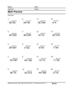Math Practice: Division Without Remainders #11 Worksheet for 3rd ...