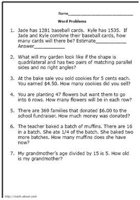 fourth grade math topics
