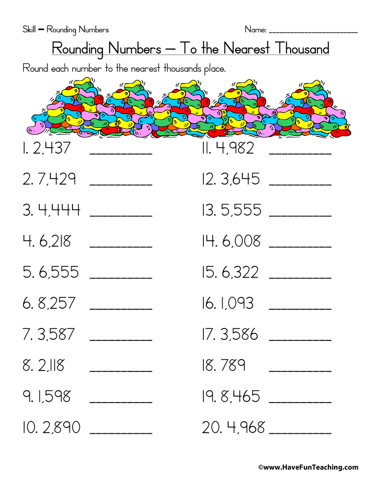 Rounding To The Nearest Thousand Worksheet By Teach Simple, 47% OFF