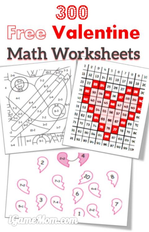fourth grade valentine s math sheets
