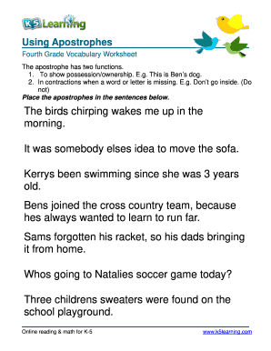 fourth grade vocabulary worksheet