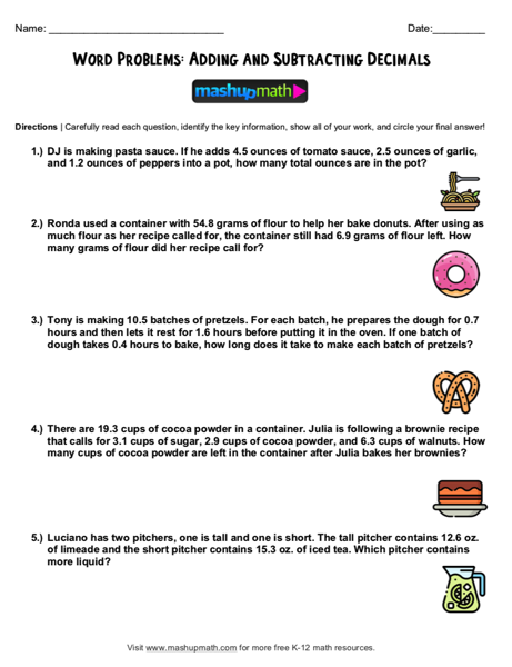 4th Grade Math Word Problems: Free Worksheets with Answers ...