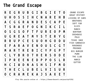 fourth grade word search