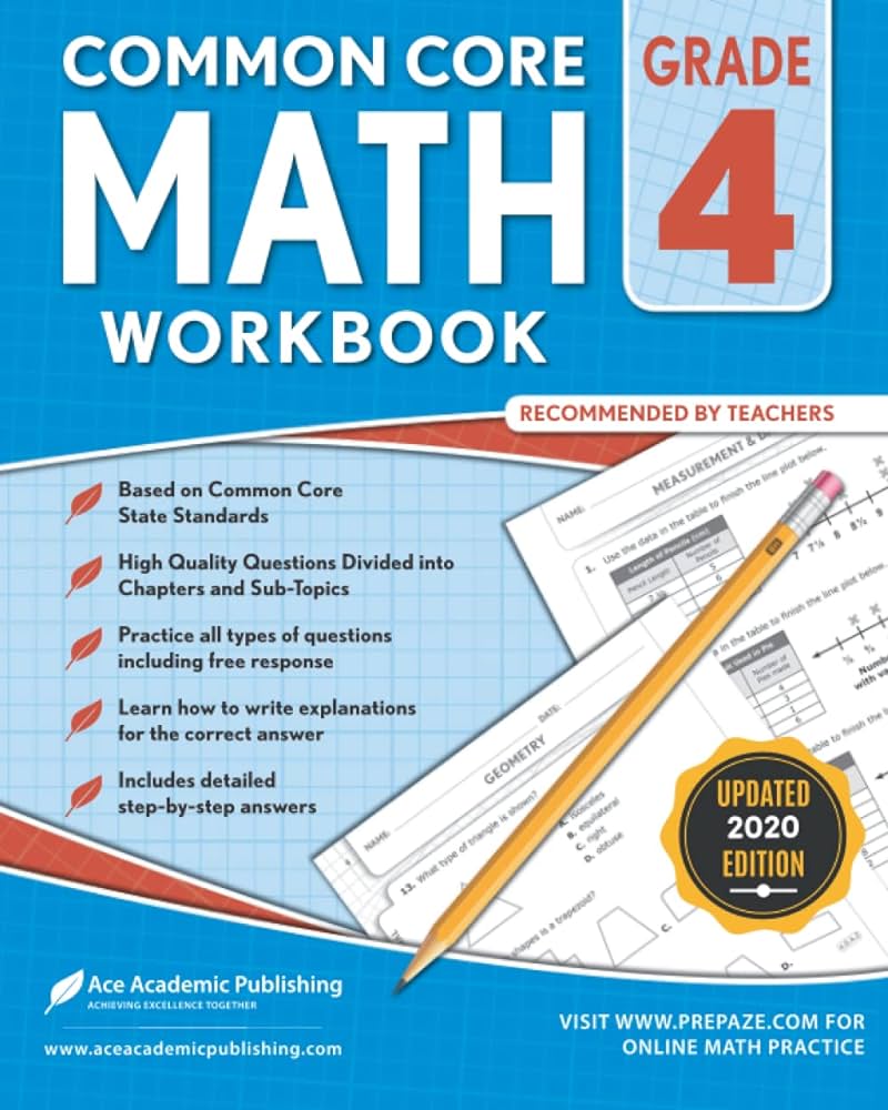 4th grade Math Workbook: CommonCore Math Workbook: Publishing, Ace ...