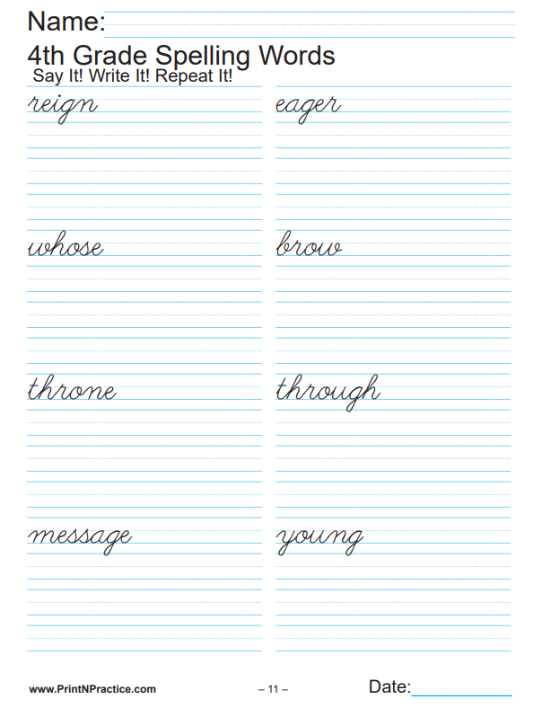 Fourth Grade Worksheets ⭐ Math, Writing, Grammar, Phonics, Spelling