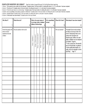 4th Step Worksheet: Complete with ease | airSlate SignNow