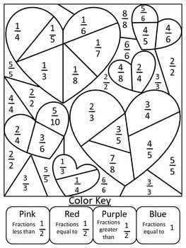 fraction color by number worksheet