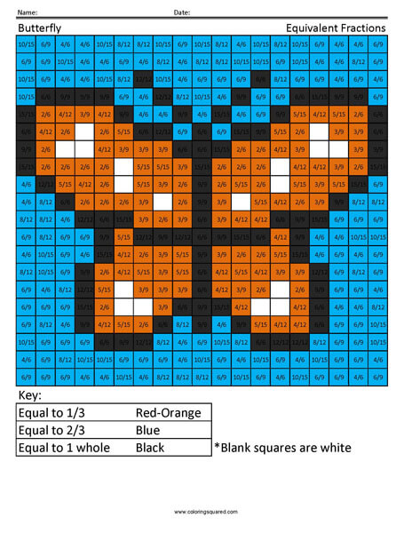 Fraction Denominators - Coloring Squared