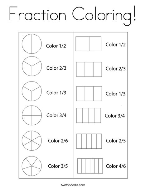 fraction coloring worksheet 5th grade