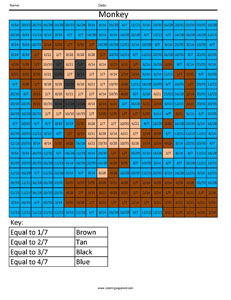 fraction coloring worksheet 5th grade