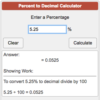 fraction decimal and percent calculator