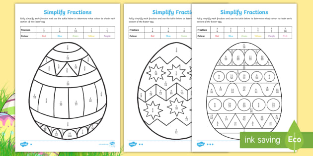 Easter-Themed Fraction Worksheets (teacher made) - Twinkl