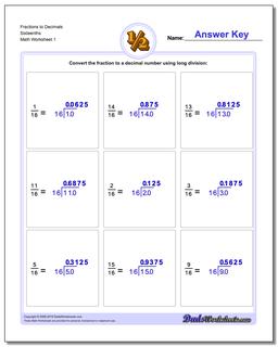 Fractions as Decimals: Fraction to Decimals by Division