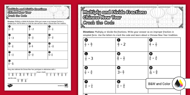 fraction math worksheet pizzazz