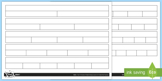 Fraction Bar Worksheet (teacher made) - Twinkl