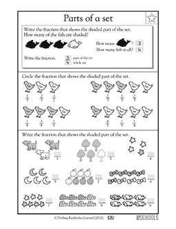 fraction of a set worksheet