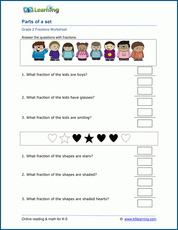 fraction of a set worksheet