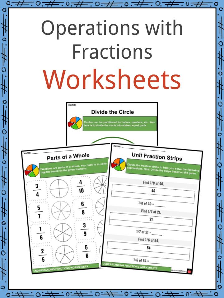 Operations with Fractions Facts &  Worksheets For Kids